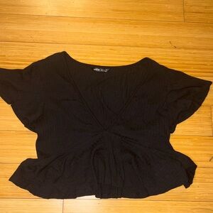 Black V-Neck Crop Top | Going Out Attire